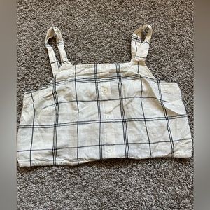 Crop dress shirt- has drawstrings at the bottom to tighten